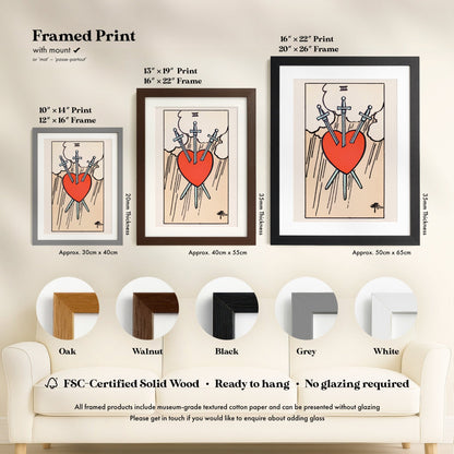 Tarot Art - 3 of Swords | Art Prints | Pathos Studio