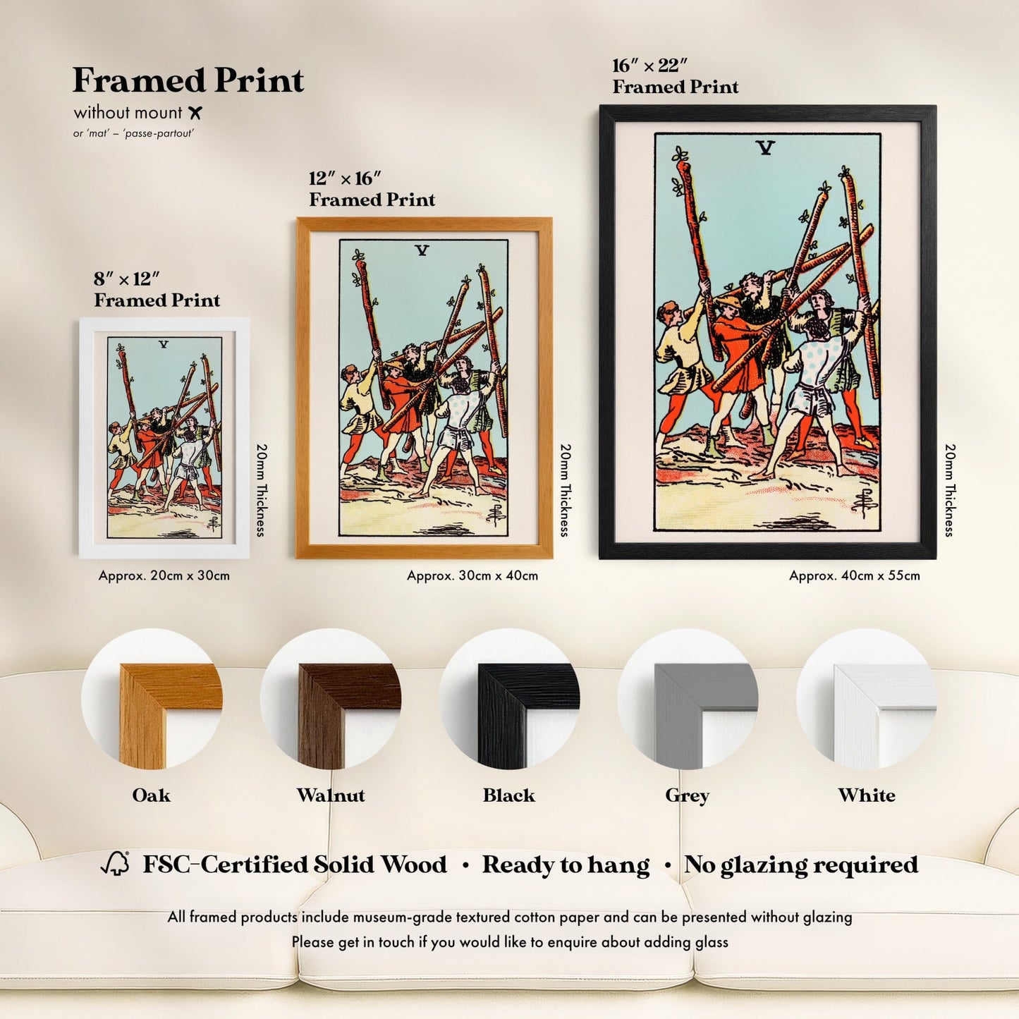 Tarot Art - 5 of Wands | Art Prints | Pathos Studio