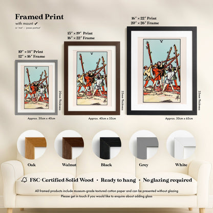 Tarot Art - 5 of Wands | Art Prints | Pathos Studio