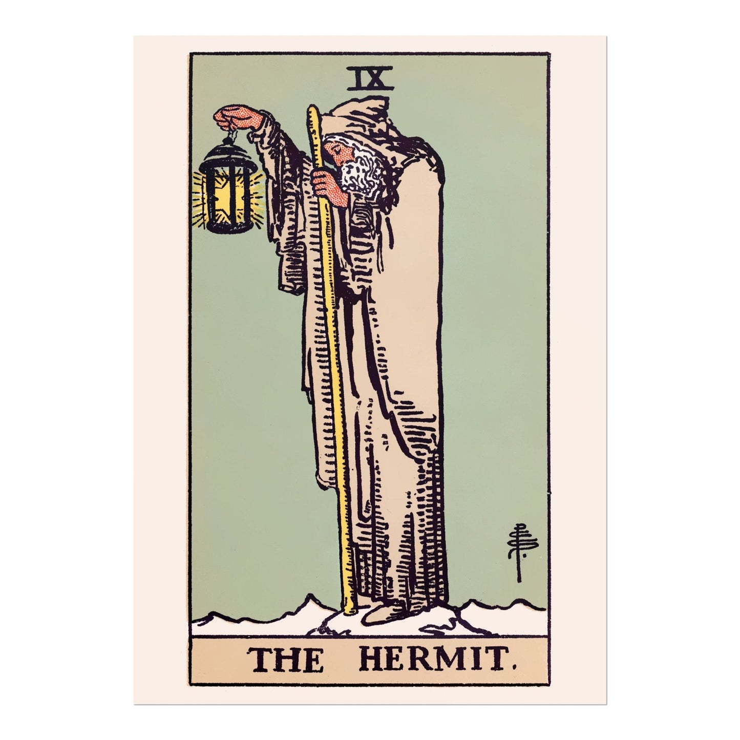 Tarot Card Print: IX The Hermit (Giclée Art Print) - Pathos Studio - Marketplace Listings