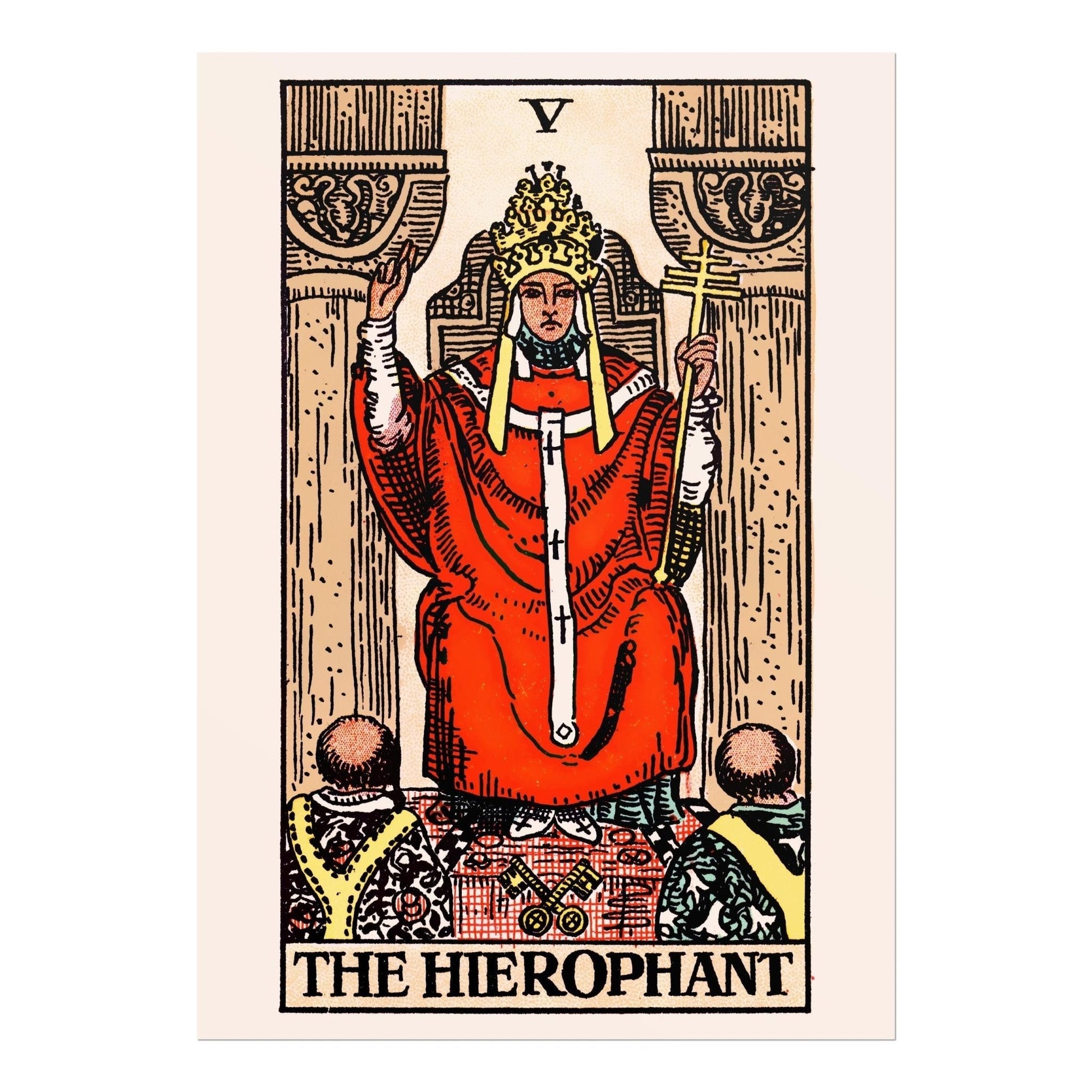 Tarot Card Print: V The Hierophant (Giclée Art Print) - Pathos Studio - Marketplace Listings