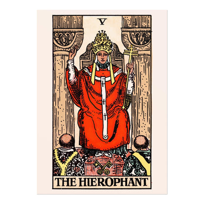 Tarot Card Print: V The Hierophant (Giclée Art Print) - Pathos Studio - Marketplace Listings