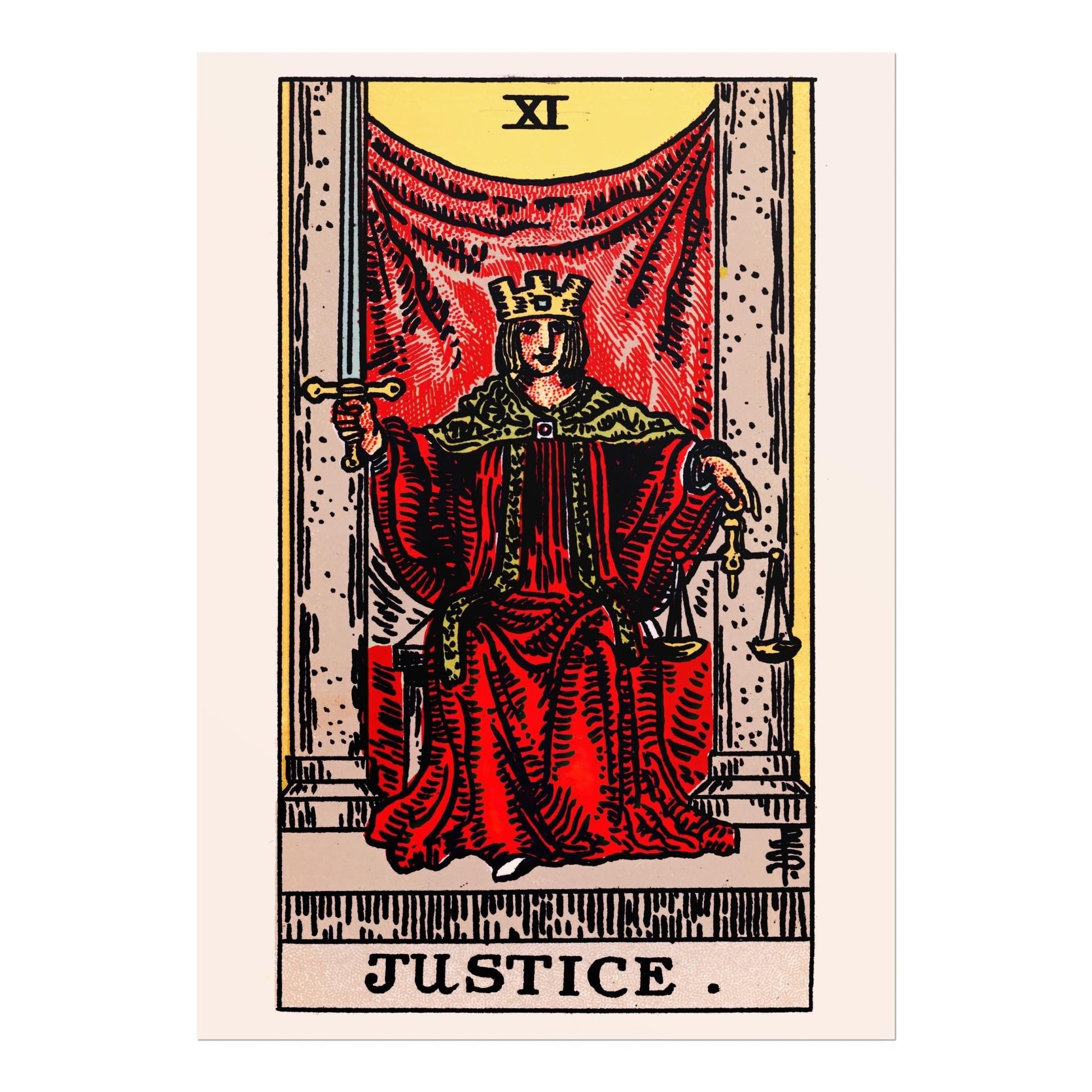 Tarot Card Print: XI Justice - Pathos Studio - Art Prints