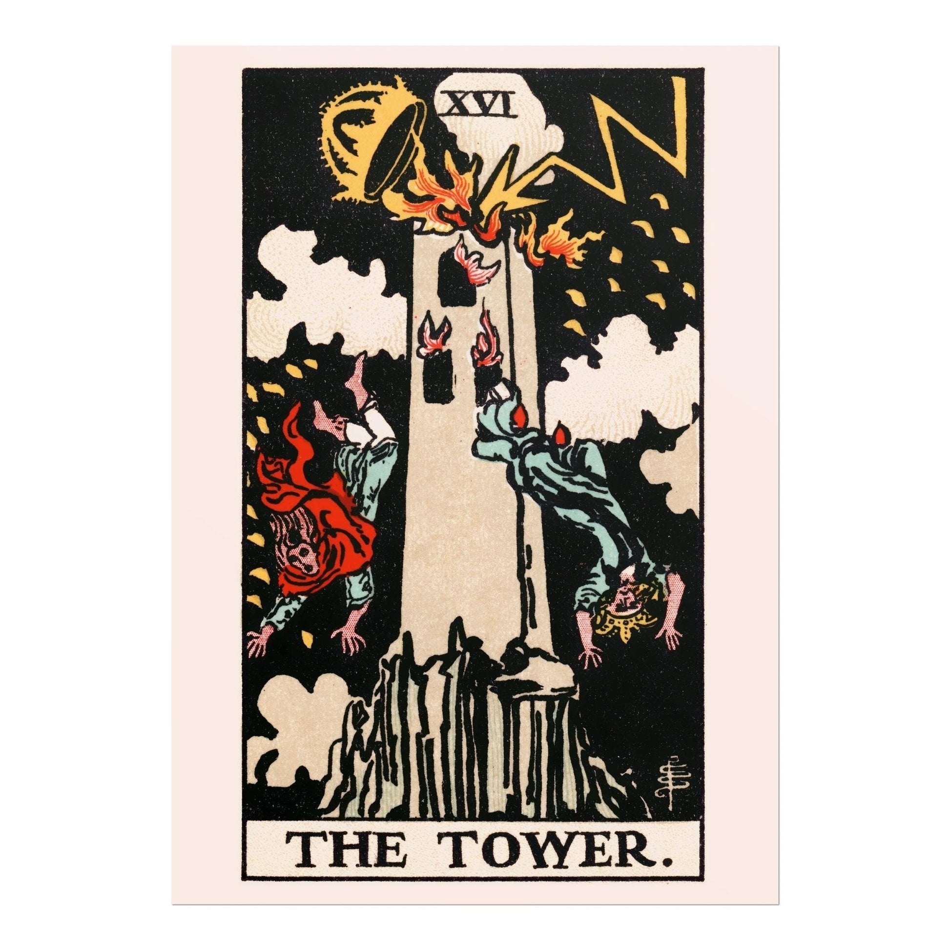 Tarot Card Print: XVI The Tower (Giclée Art Print) - Pathos Studio - Marketplace Listings