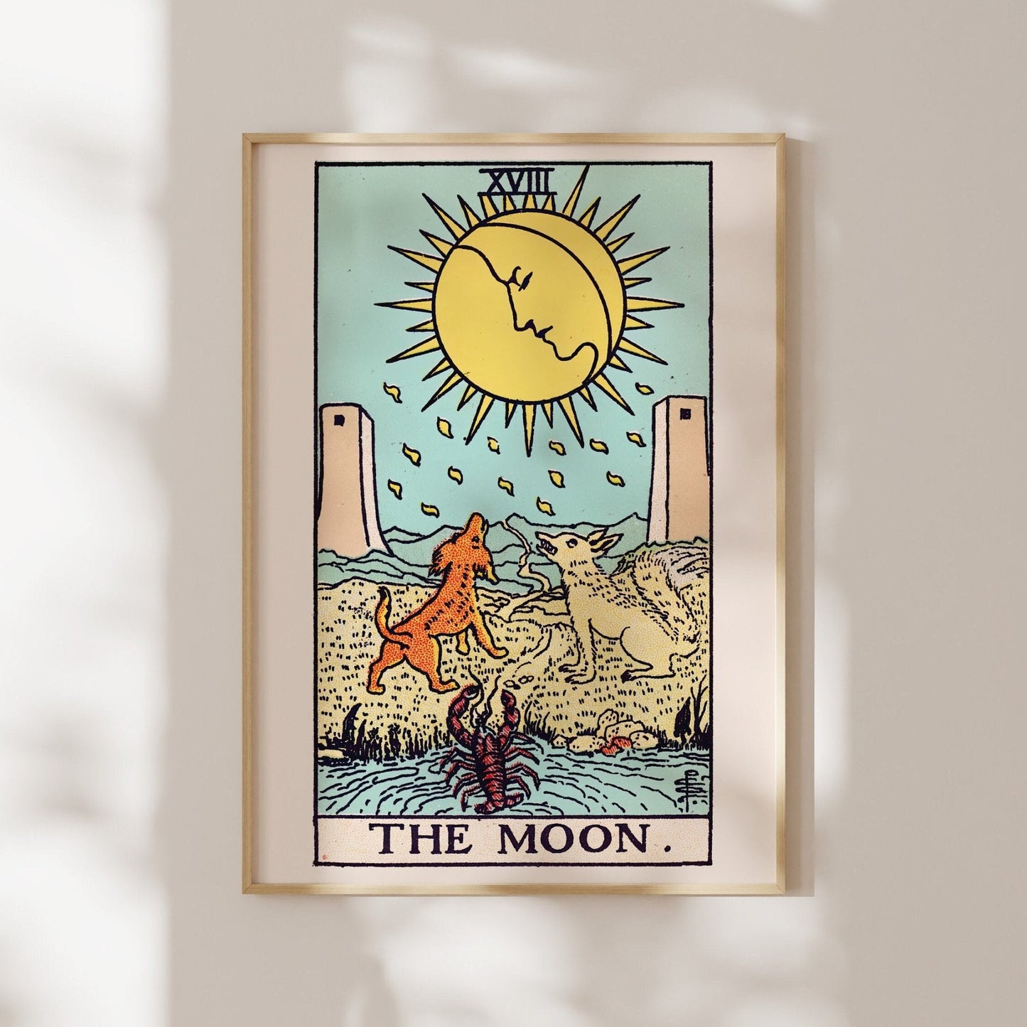 Tarot Card Print: XVIII The Moon (Giclée Art Print) - Pathos Studio - Marketplace Listings