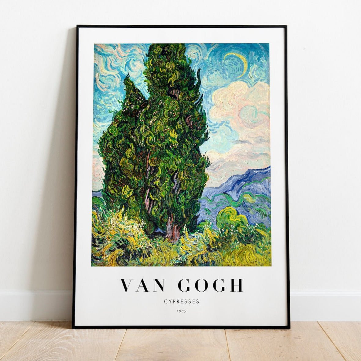 VINCENT VAN GOGH - Cypresses (Poster Style) (Giclée Art Print) - Pathos Studio - Marketplace Listings