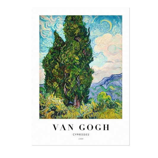 VINCENT VAN GOGH - Cypresses (Poster Style) (Giclée Art Print) - Pathos Studio - Marketplace Listings