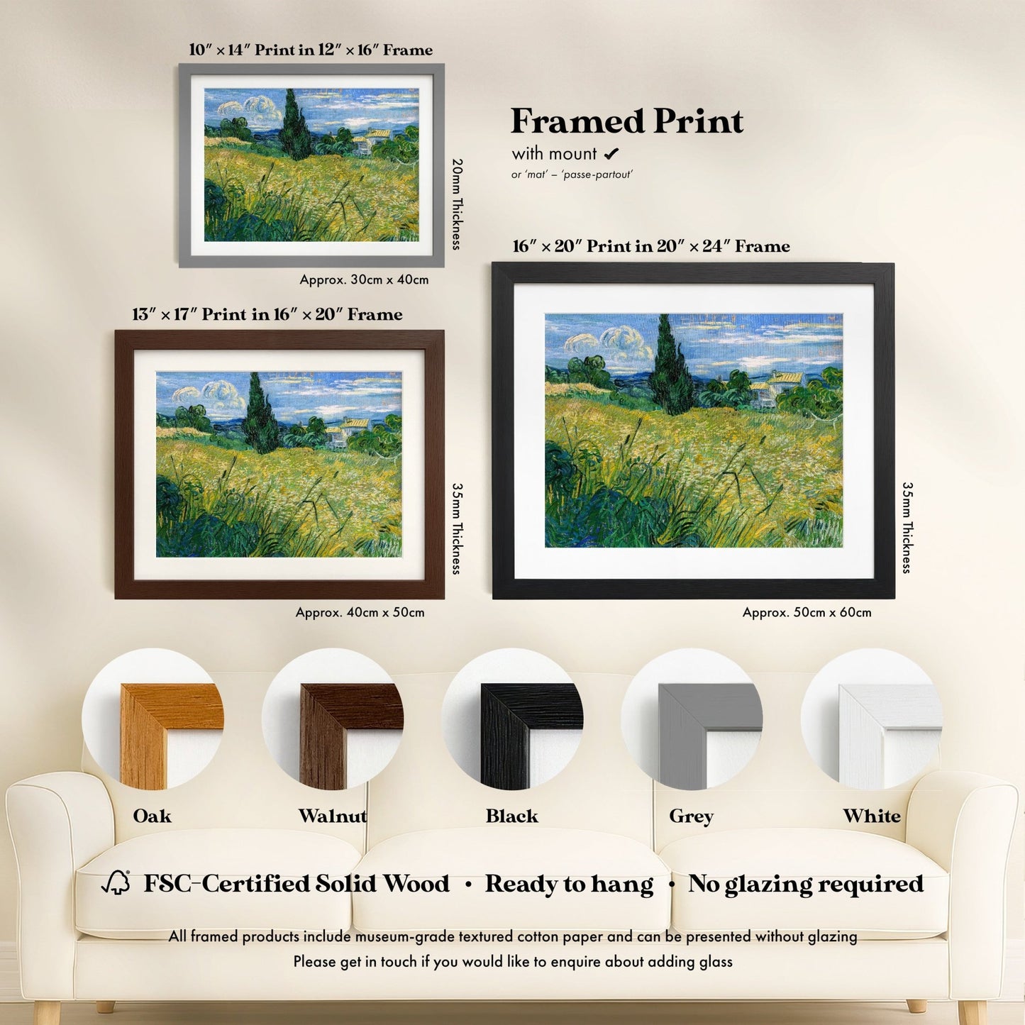 Vincent Van Gogh - Green Wheat Field With Cypress | Art Prints | Pathos Studio