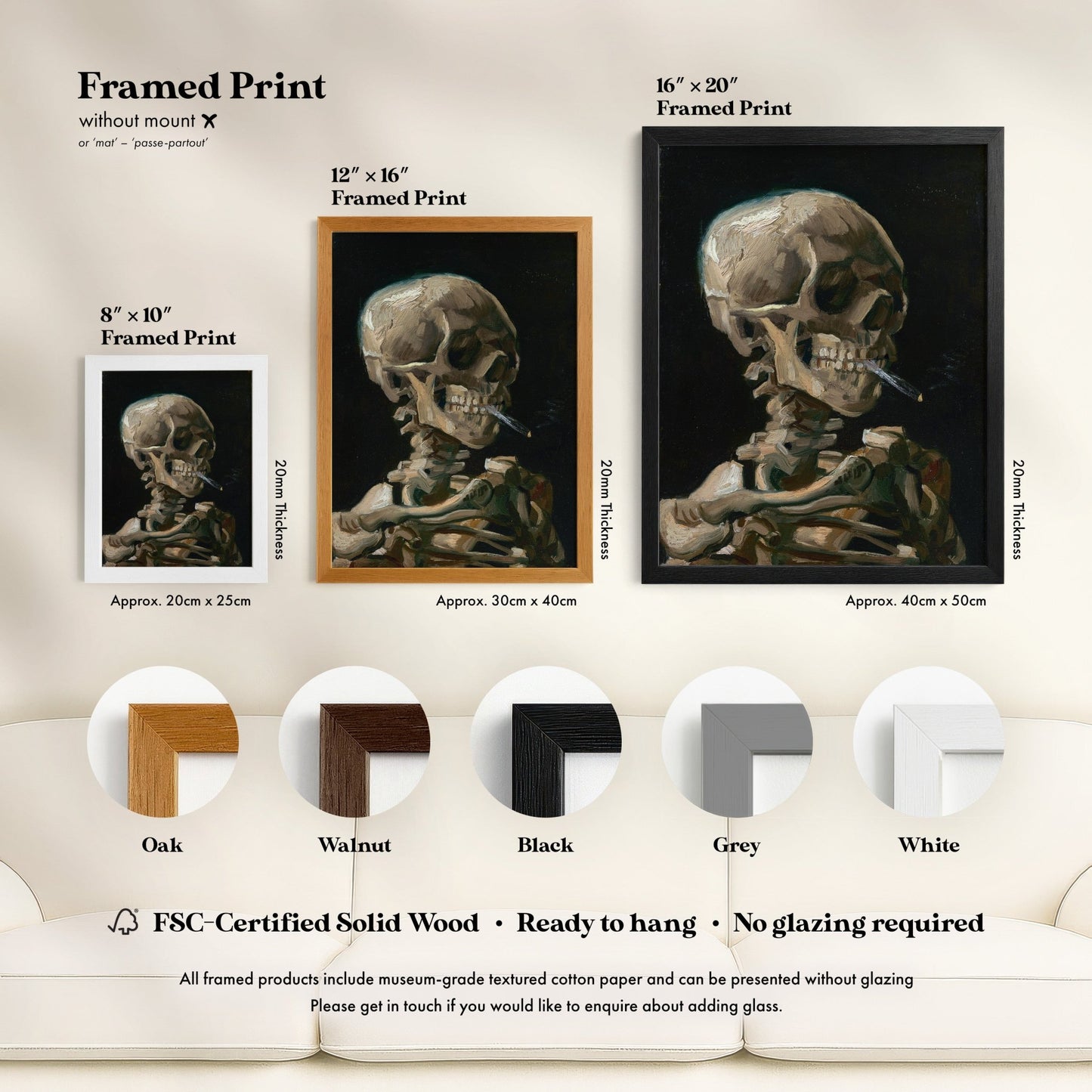 Vincent Van Gogh - Skeleton With A Burning Cigarette | Art Prints | Pathos Studio