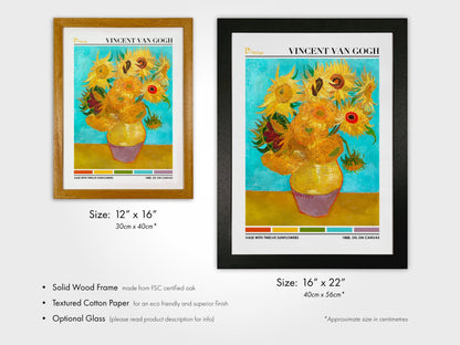 VINCENT VAN GOGH - Vase with Twelve Sunflowers (Color Palette Print) - Pathos Studio - Art Prints