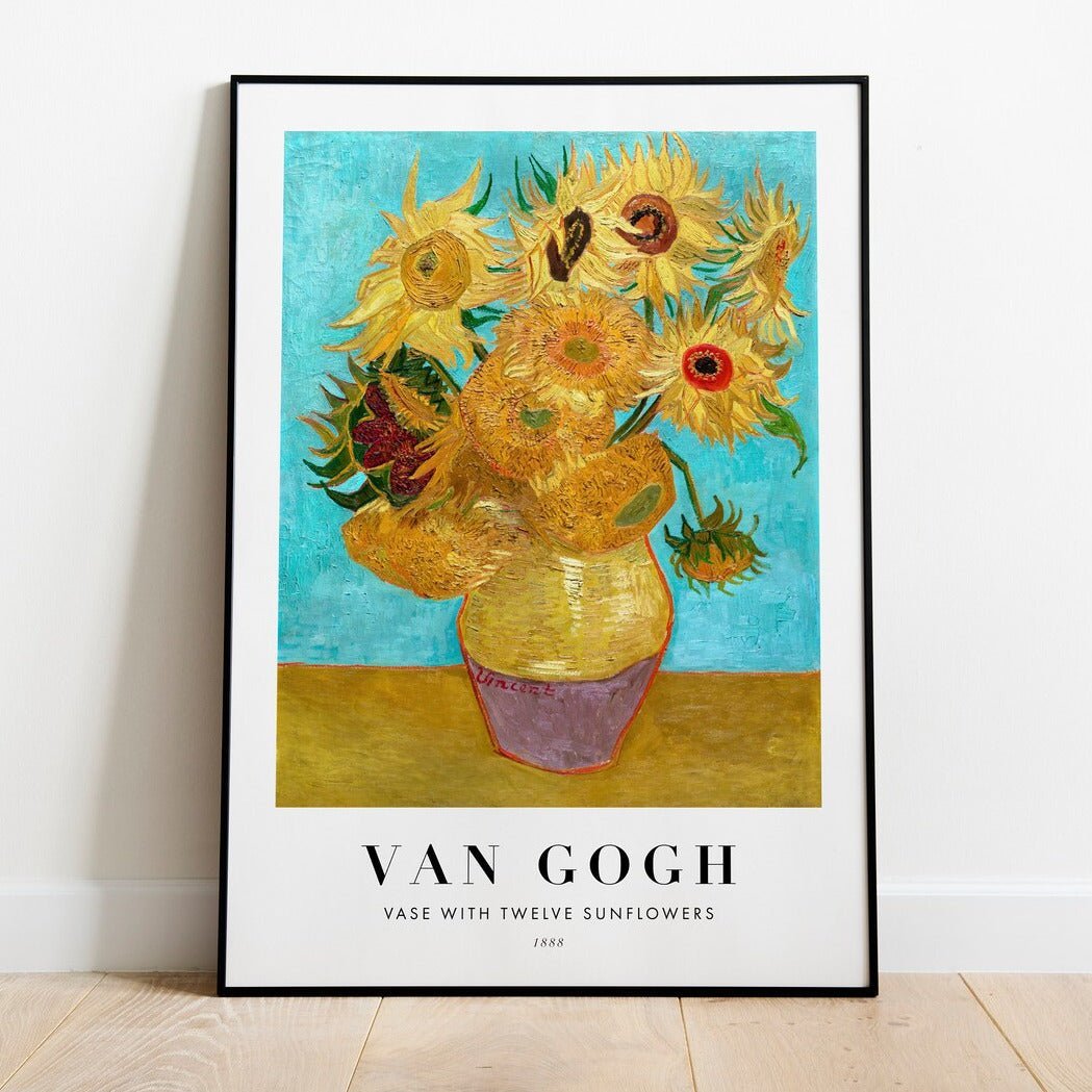 VINCENT VAN GOGH - Vase with Twelve Sunflowers (Poster Style) (Giclée Art Print) - Pathos Studio - Marketplace Listings