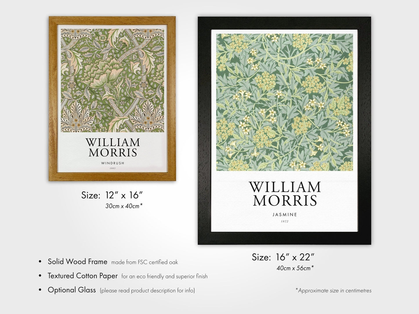 William Morris: Set of 3 Floral Pattern Posters - Pathos Studio - Art Print Sets