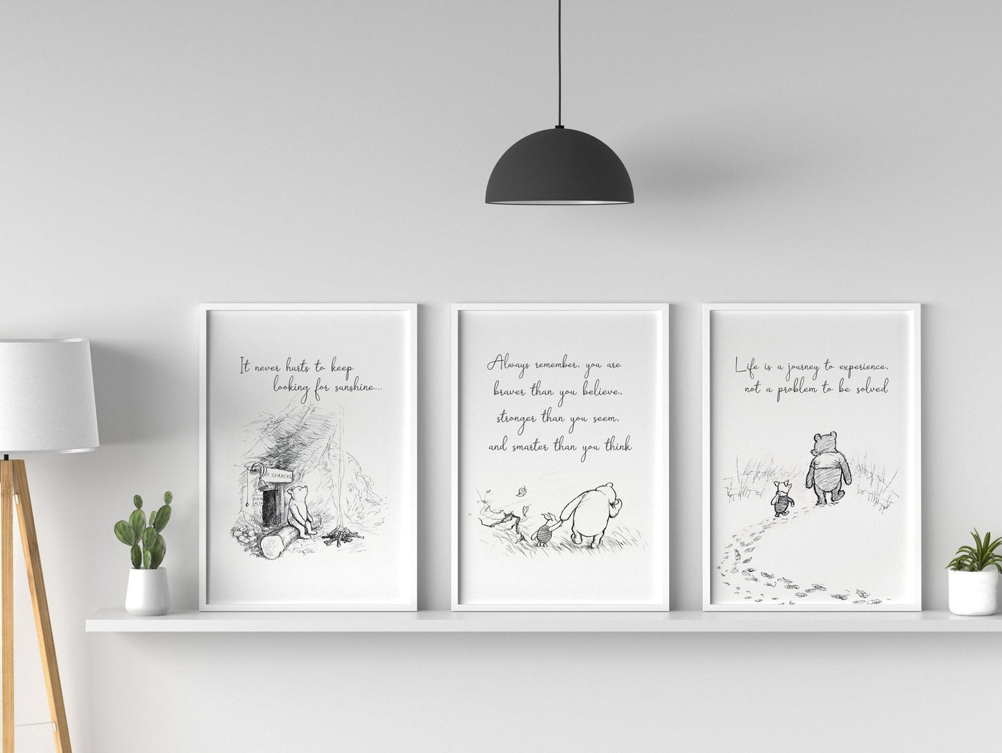 WINNIE THE POOH - 'Life Is A Journey' Inspirational Quote - Pathos Studio - Art Prints