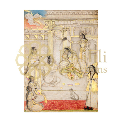 A Princess Listening To Music (Antique Indian Art) - Pathos Studio - Art Prints