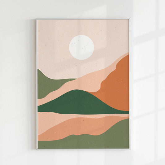 Abstract Green Hills Print 1 - Pathos Studio - Art Prints