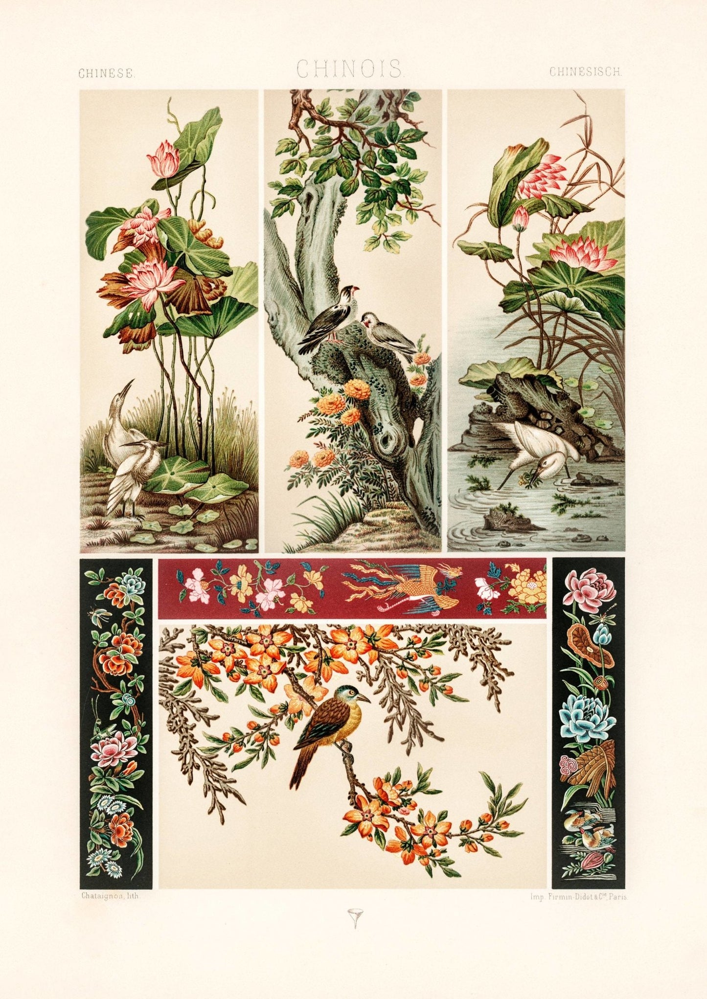 ALBERT RACINET - Chinesische Musterlithographie aus „L'ornement Polychrome“