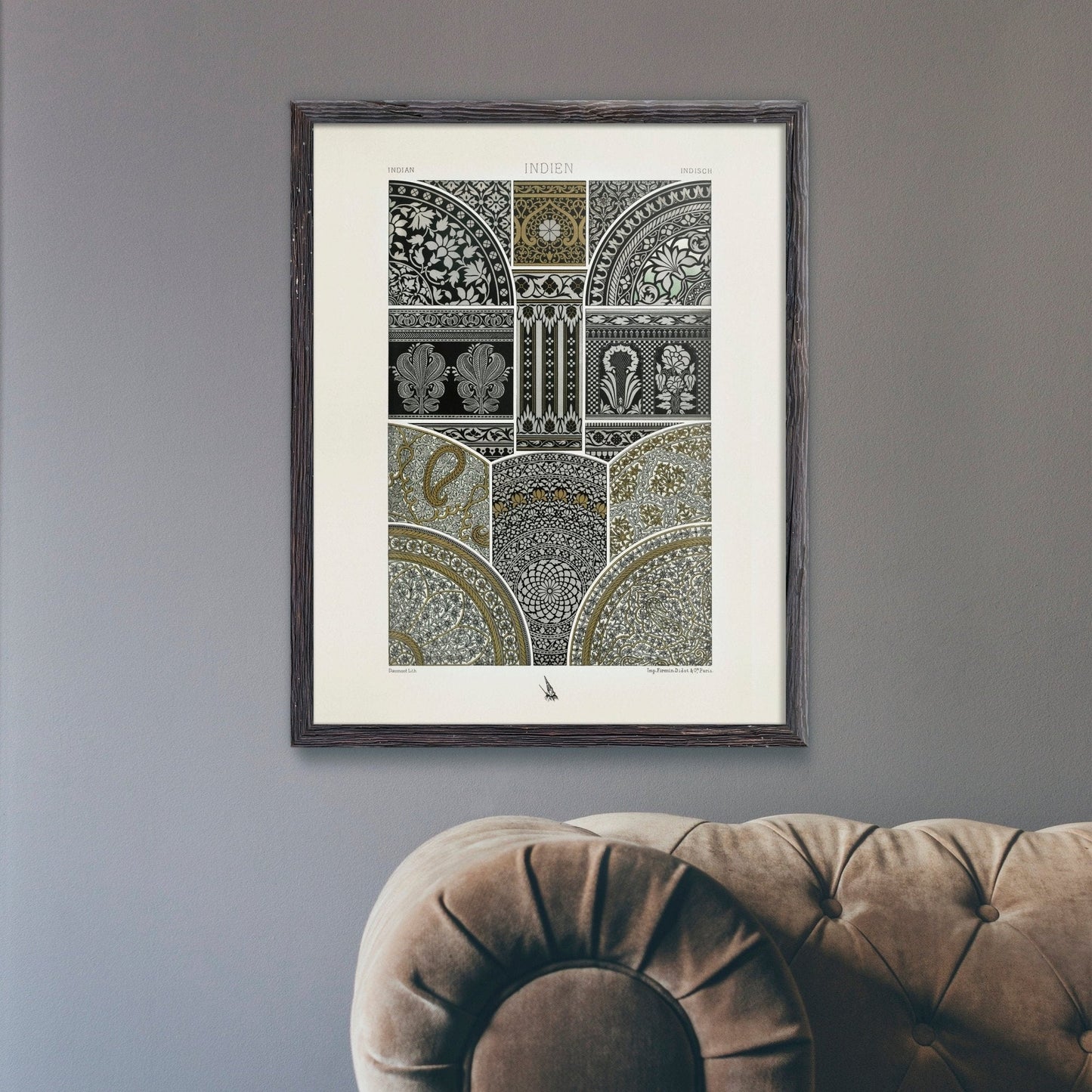 ALBERT RACINET - Indian Pattern Lithograph from 'L'ornement Polychrome' 2 (Giclée Art Print) - Pathos Studio - Art Prints