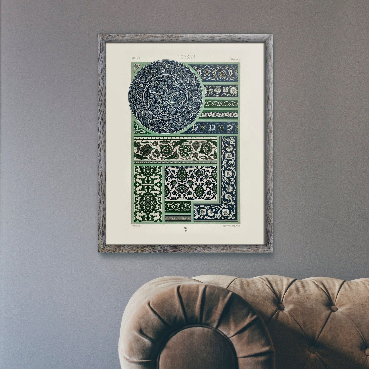 ALBERT RACINET - Persian Pattern Lithograph from 'L'ornement Polychrome' 2 (Giclée art print) - Pathos Studio - Art Prints