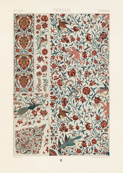 ALBERT RACINET - Persian Pattern Lithograph from 'L'ornement Polychrome'