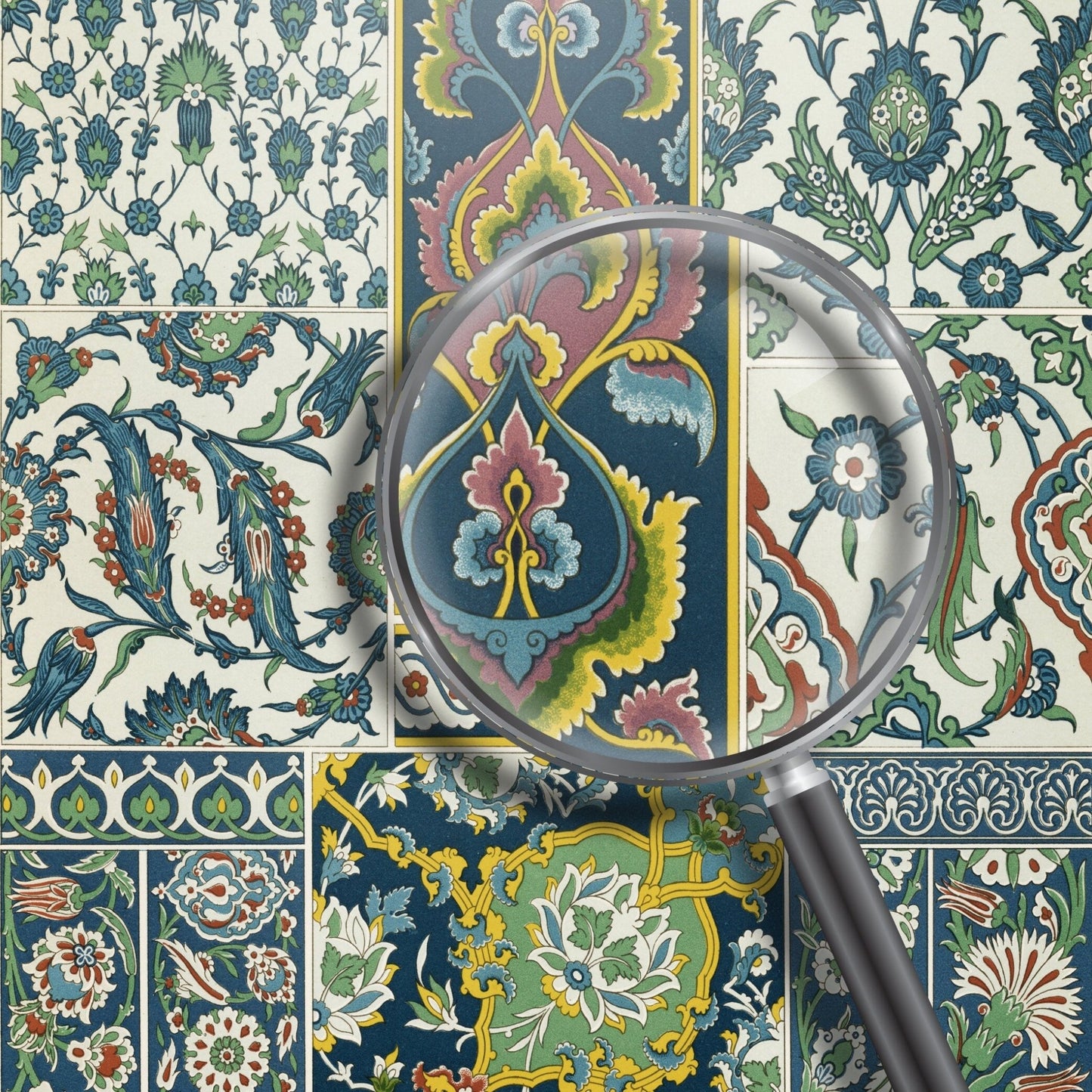ALBERT RACINET - Lithographie mit persischem Muster aus „L'ornement Polychrome“