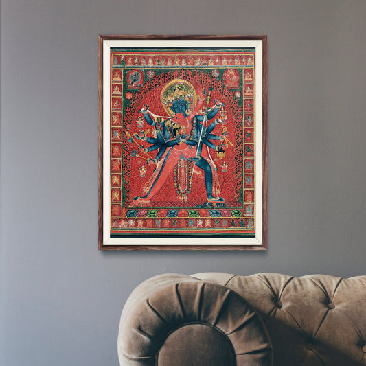 Chakrasamvara und Gemahlin Vajravarahi (traditionelle tibetische Thangka-Malerei / buddhistische Kunst)