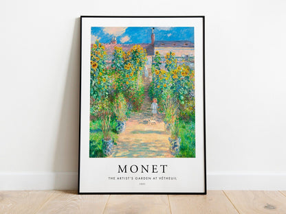 CLAUDE MONET - The Artist's Garden At Vétheuil (Poster Style)