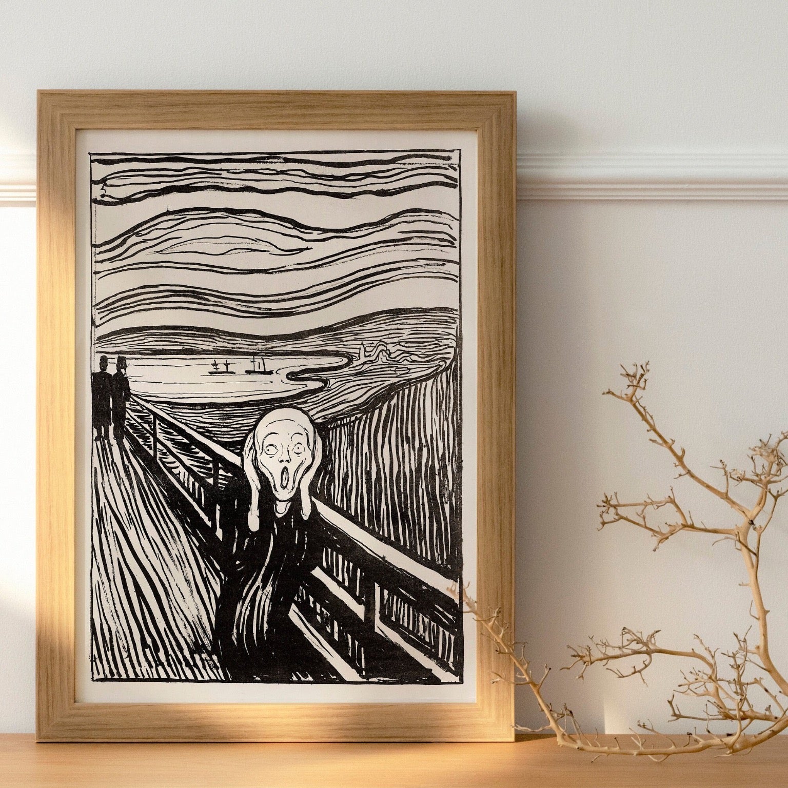 EDVARD MUNCH - The Scream (Black and white) - Pathos Studio - Art Prints