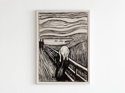 EDVARD MUNCH - The Scream (Black and white) - Pathos Studio - Art Prints