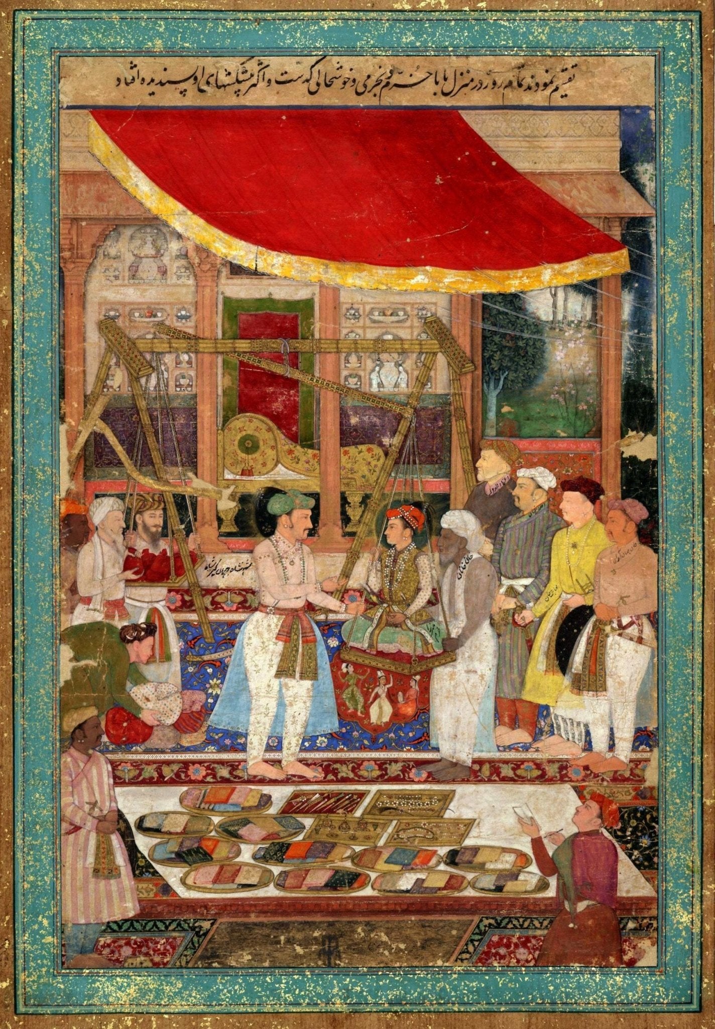 Empereur Jahangir et Khurram par Manohar (art miniature indo-persan traditionnel)