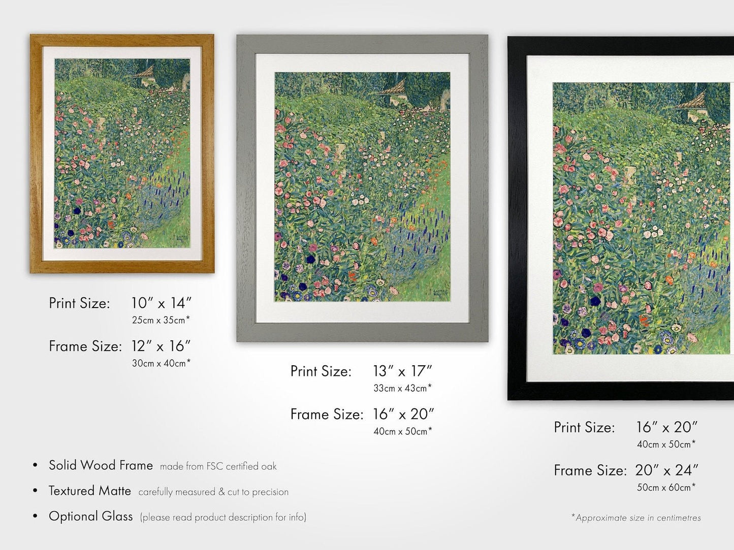 GUSTAV KLIMT - Set Of 3 Flower Garden Prints - Pathos Studio - Art Print Sets