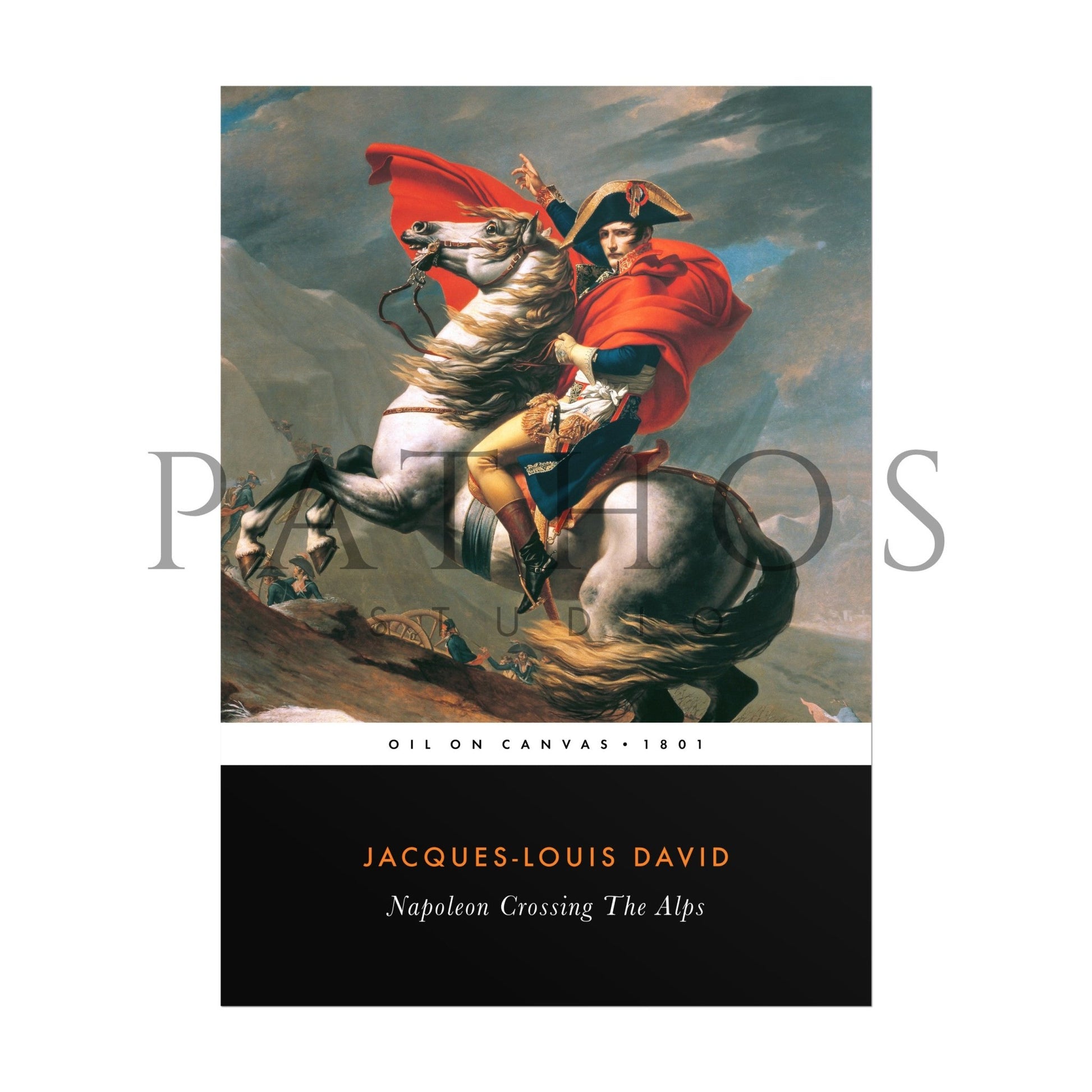 JACQUES-LOUIS DAVID - Napoleon Crossing The Alps (Vintage Classic Style) - Pathos Studio - Art Prints