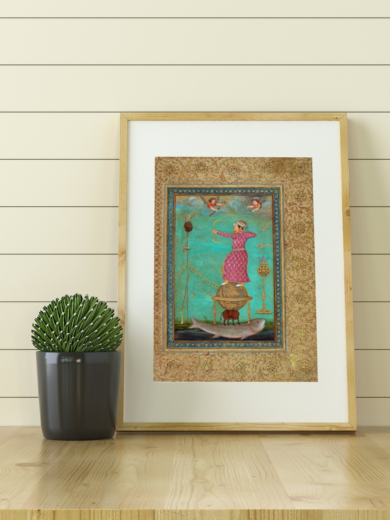 Jahangir And The Head Of Malik Ambar (Traditional Persian Miniature Art) - Pathos Studio - Posters, Prints, & Visual Artwork