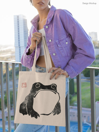 MATSUMOTO HOJI - Japanese Frog Tote Bag #1 - Pathos Studio - Tote Bags