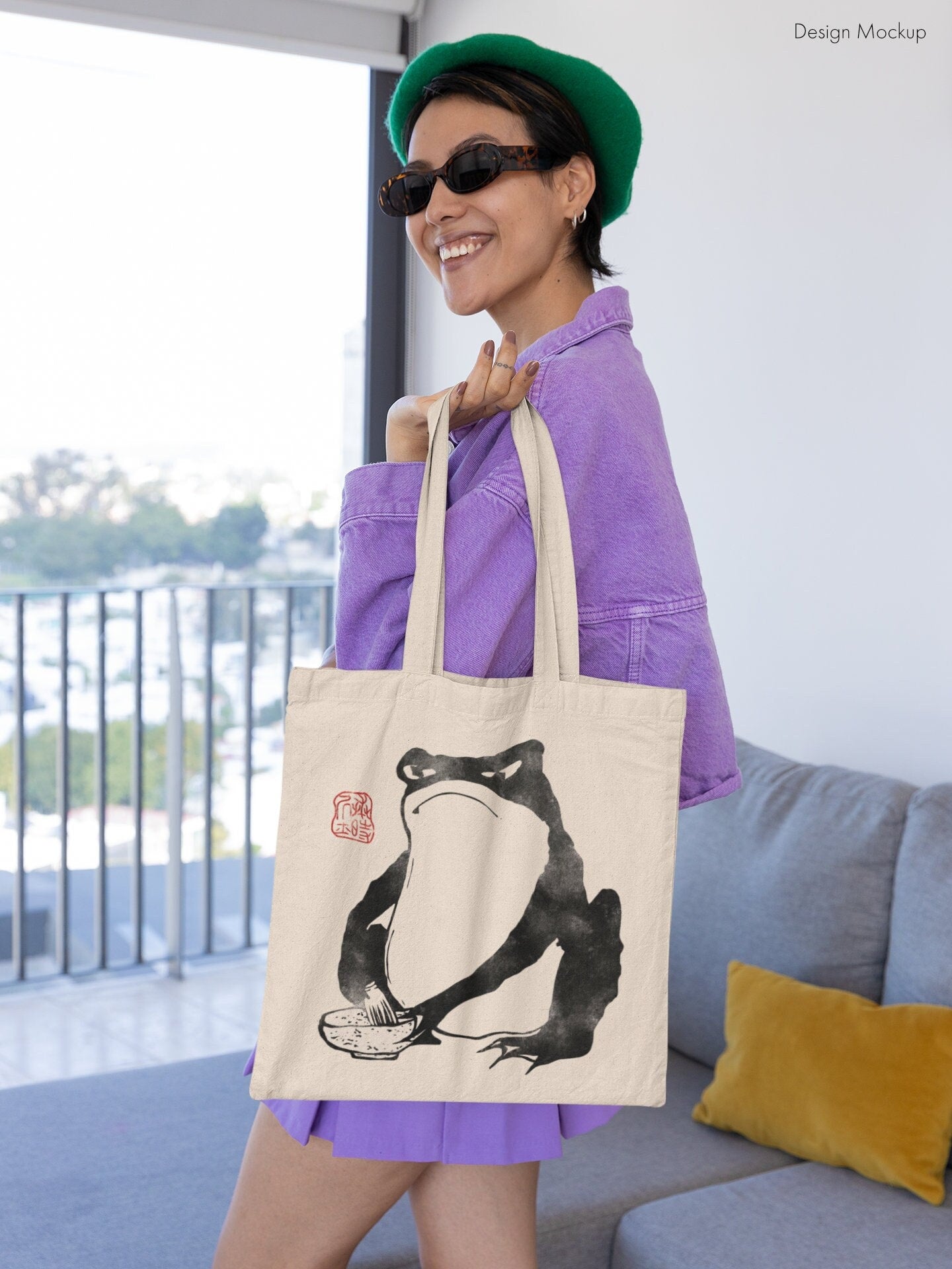 MATSUMOTO HOJI - Japanese Frog Tote Bag #3 - Pathos Studio - Tote Bags