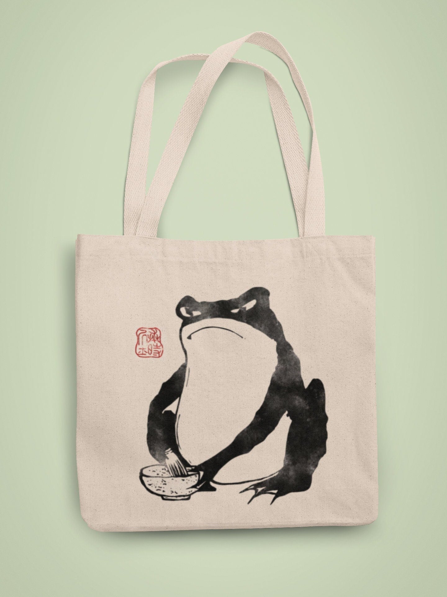 MATSUMOTO HOJI - Japanese Frog Tote Bag #3 - Pathos Studio - Tote Bags