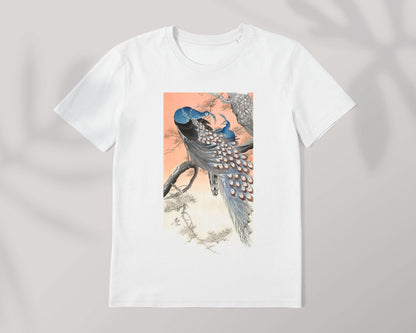 OHARA KOSON - T-shirt Deux paons sur une branche d'arbre