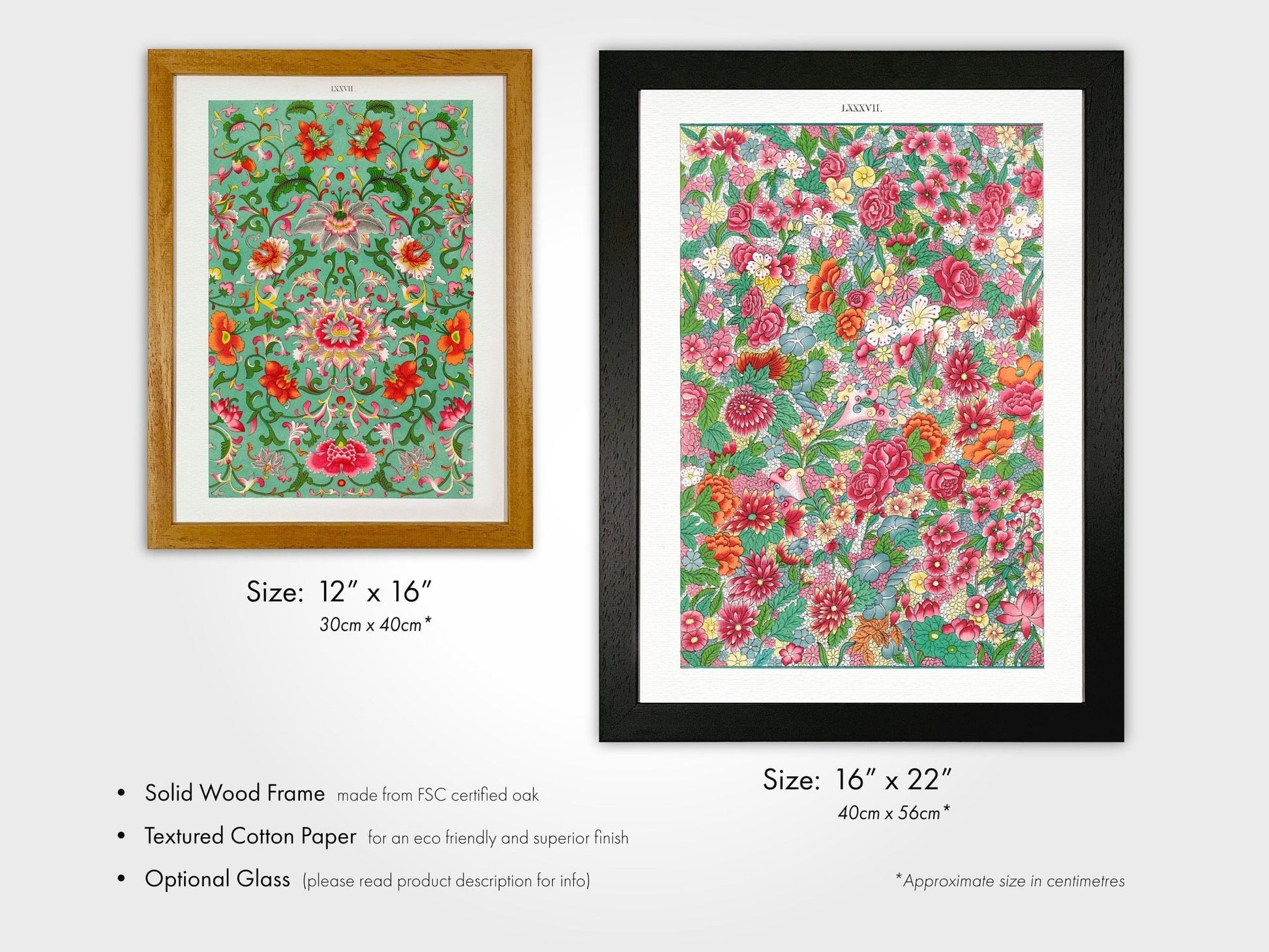 OWEN JONES - Set of 3 Chinese Ornament Floral Patterns - Pathos Studio - Art Print Sets