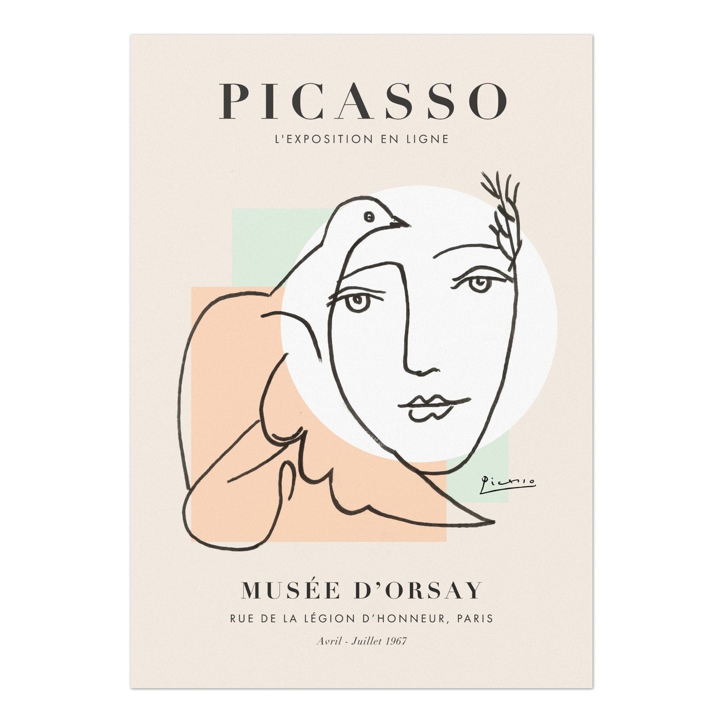 PABLO PICASSO - Woman With Dove (Exhibition Poster)