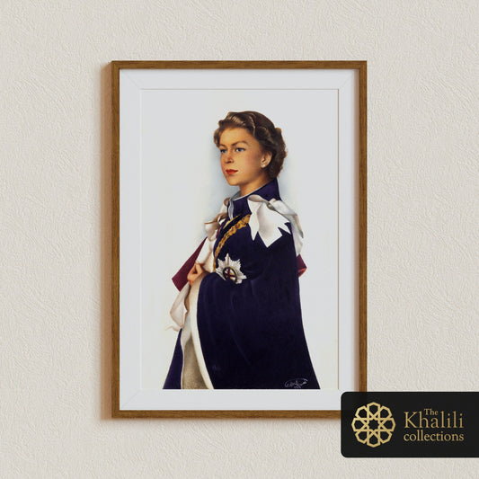 Portrait of Queen Elizabeth II (Antique Persian Art) - Pathos Studio - Art Prints