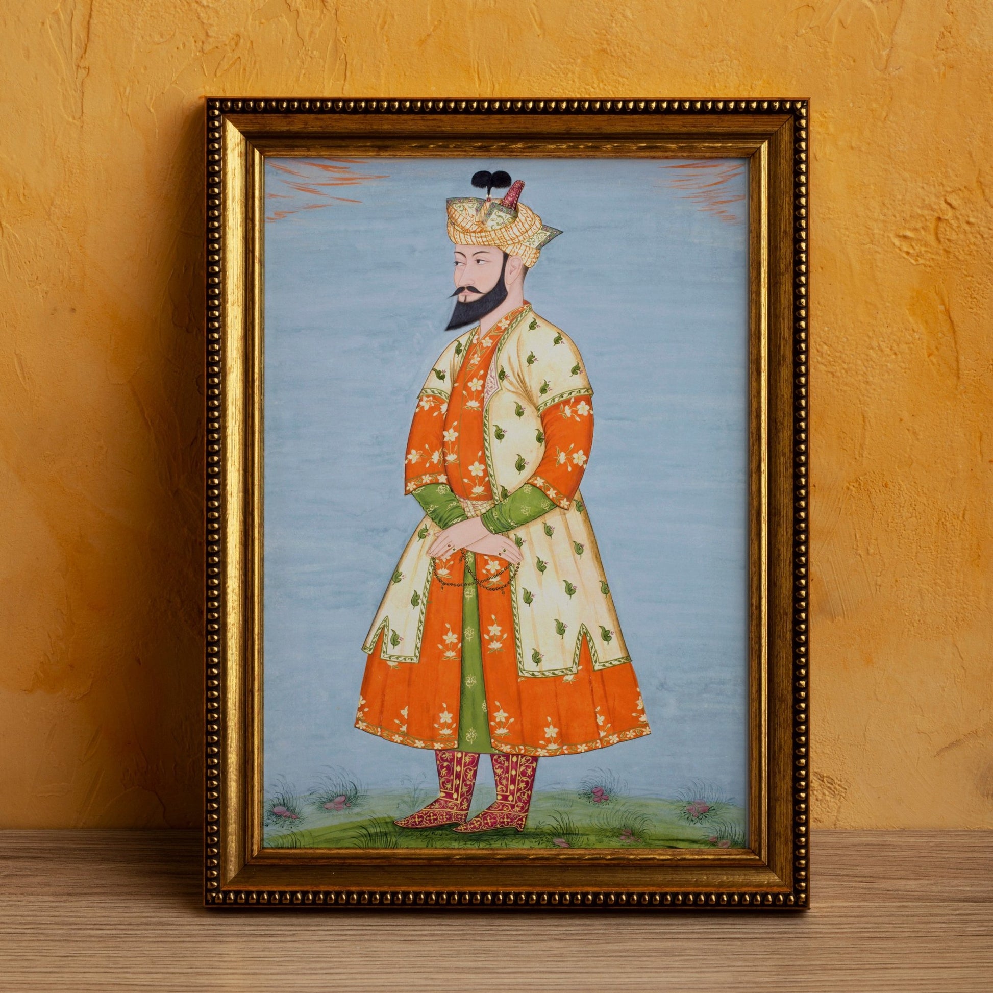 Portrait of the Mughal Emperor Babur (Antique Indian Art) - Pathos Studio - Art Prints