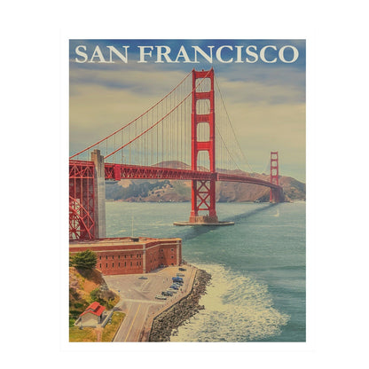 San Francisco - Affiche de voyage vintage des États-Unis