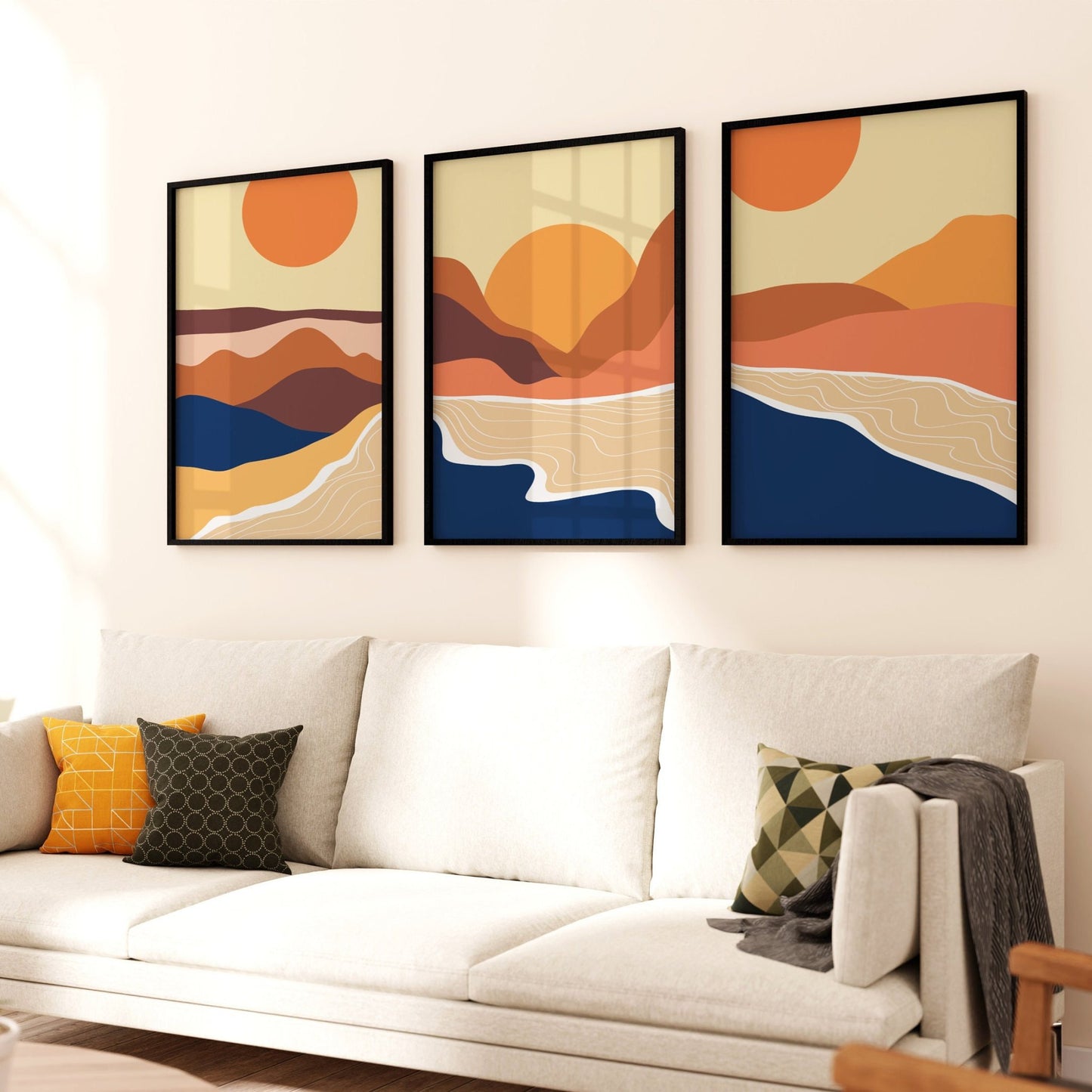 Set of 3 Abstract Beach Prints - Pathos Studio - Art Print Sets