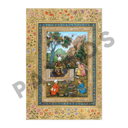 Shah Tahmasp In The Mountains (Traditional Persian Miniature Painting) - Pathos Studio - Posters, Prints, & Visual Artwork