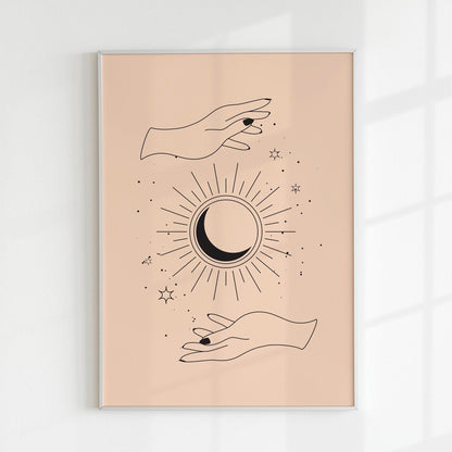 Spirituality Sun, Moon & Hands - Pathos Studio - Art Prints