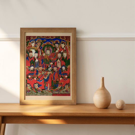 The Heavenly Dragon General with Attendants (Traditional Korean Art) - Pathos Studio - Art Prints