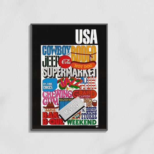 USA Text Art (Vintage Poster) - Pathos Studio - Posters, Prints, & Visual Artwork