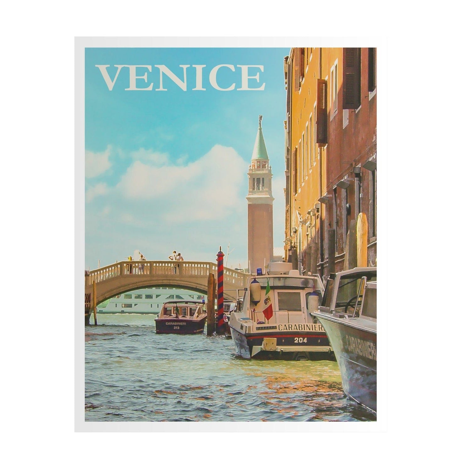 Venise - Affiche de voyage vintage en Italie