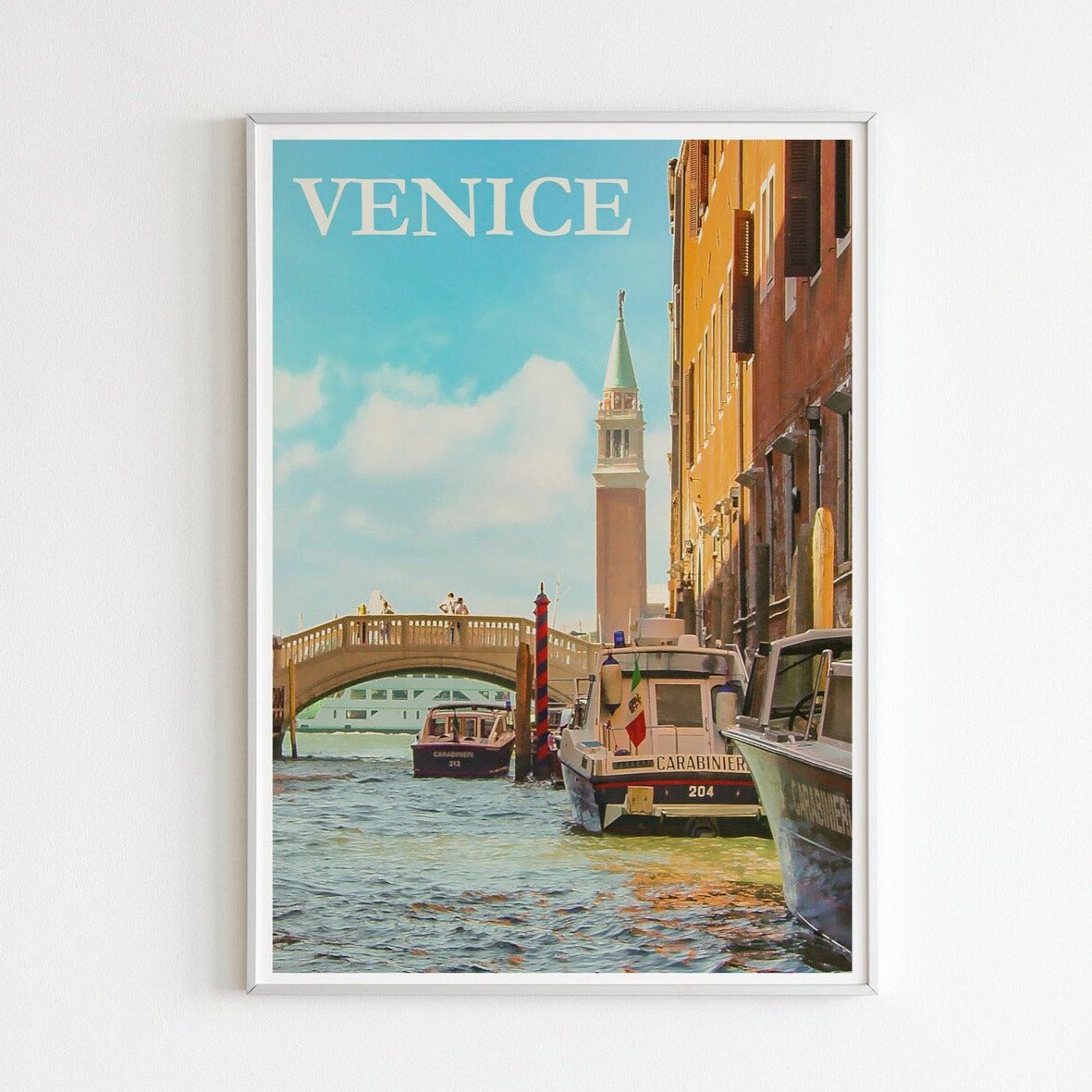 Venise - Affiche de voyage vintage en Italie