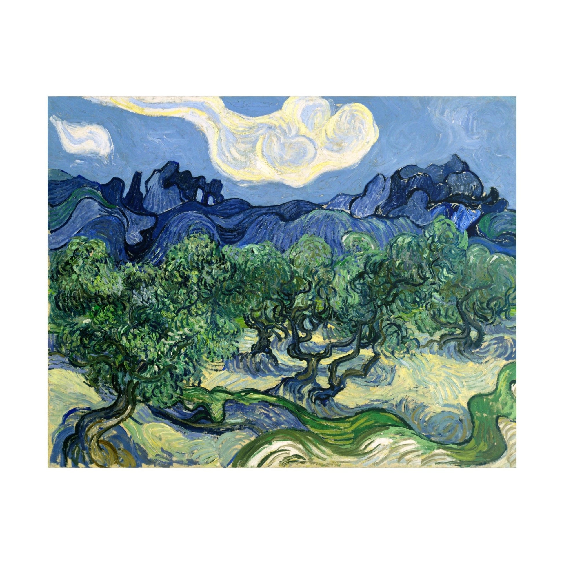 VINCENT VAN GOGH - Olive Trees with the Alpilles in Background - Pathos Studio -