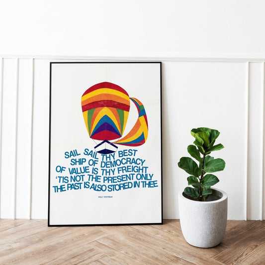 Walt Whitman Democracy Quote - Pathos Studio - Posters, Prints, & Visual Artwork